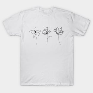 Elegant floral composition hand drawing - Delicate flowers T-Shirt